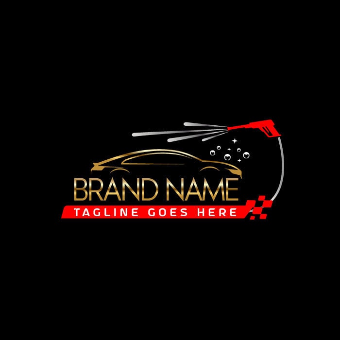 Custom Car Logo, Car Wash Logo,  Car Detailing Logo