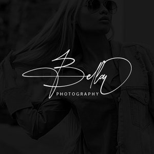 Logotipo de firma manuscrita para fotografía, logotipo comercial personalizado