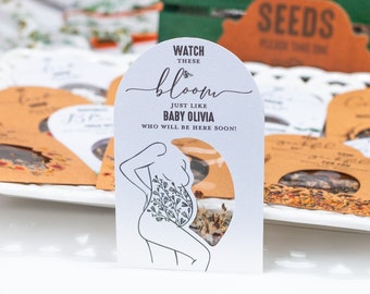 BABY IN BLOOM Seed Packet Favors • Baby Shower Favors • Wildflower Party • Eco-Friendly • Bespoke • ShakerSeeds® 168S