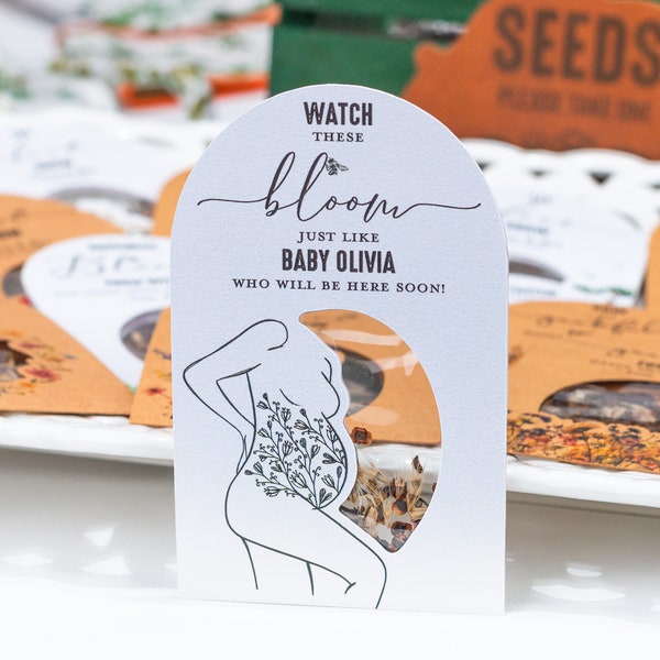 BABY IN BLOOM Seed Packet Favors • Baby Shower Favors • Wildflower Party • Eco-Friendly • Bespoke • ShakerSeeds® 168S