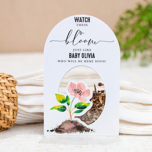 BABY IN BLOOM Seed Packet Favors • Baby Shower Favors • Wildflowers • Eco-Friendly • Bespoke • ShakerSeeds® -350S