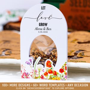 SEED PACKET FAVORS • Let Love Grow • Wedding • Wildflowers • Personalized Eco-Friendly Gift • Memorial • Bespoke • ShakerSeeds® - 2S