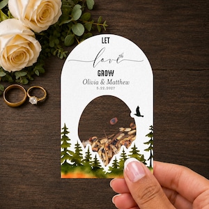 Mountain Wedding Seed Packets, Personalized Wildflower Favors, Let Love Grow, Rustic Reception, Keepsake Gift for Guests | ShakerSeeds®
