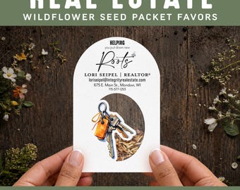 PERSONALIZED REALTOR Wildflower Seed Packets, Closing Gift, Open House, Pop By, Real Estate Clients, Unique Marketing| ShakerSeeds®