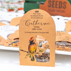 MEMORIAL SEED PACKET Favors • Wildflowers • Funeral Service • Celebration of Life • In Remembrance • Bespoke • ShakerSeeds® 92K