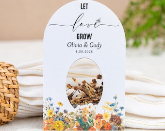 LET LOVE GROW Wedding Favors: Wildflower Seed Packets • Eco-Friendly • Personalized • Sustainable • Bespoke • ShakerSeeds® - 1S