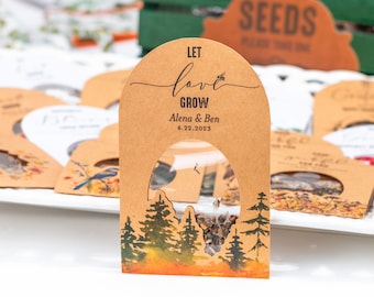 SEED PACKET FAVORS • Let Love Grow • Mountain Wedding • Wildflowers • Adventure • Eco-Friendly Gift • Bespoke • ShakerSeeds® - 70K