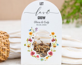 LET LOVE GROW Wedding Favors: Wildflower Seed Packets • Eco-Friendly • Personalized • Sustainable • Bespoke • ShakerSeeds® - 120S