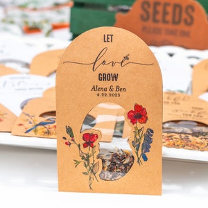 SEED PACKET FAVORS • Let Love Grow • Wedding • Wildflowers • Personalized Eco-Friendly • Memorial • Bespoke • ShakerSeeds® 10K