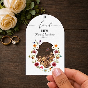 Personalized Wildflower Seed Packet Wedding Favors, Eco Friendly Bridal Keepsake for Guests, Unique, Cute, Let Love Grow | ShakerSeeds®