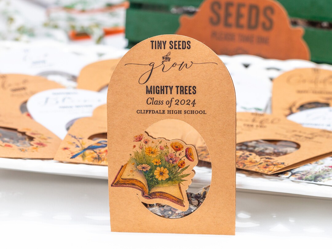 GRADUATION SEED PACKET Favors Wildflowers Personalized Eco-friendly ...