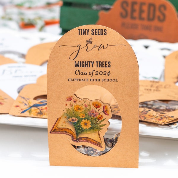 GRADUATION SEED PACKET Favors • Wildflowers • Personalized Eco-Friendly Gift • Bespoke • ShakerSeeds® - 389