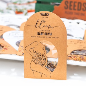 BABY IN BLOOM Seed Packet Favors • Baby Shower Favors • Wildflower Party Theme • Eco-Friendly • Bespoke • ShakerSeeds® 168K