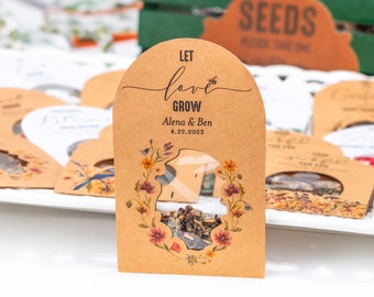 SEED PACKET FAVORS • Let Love Grow • Wedding • Wildflowers • Personalized Eco-Friendly • Memorial • Bespoke • ShakerSeeds® 120K