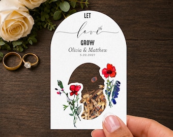 Personalized Wedding Seed Packets, Wildflower Favors, Let Love Grow, Keepsake Gift for Guests | ShakerSeeds®