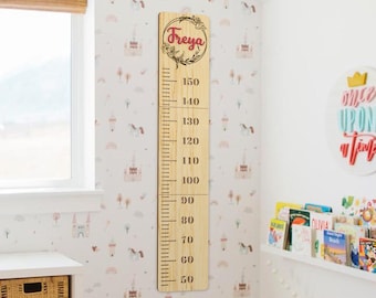 Personalized kids wooden growth chart Growth chart ruler Height chart Ruler Measuring stick Family growth chart Baby shower gift Wood chart
