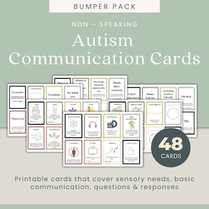 Autistische Kommunikation Karten BUMPER PACK | Druckbare Kommunikationskarten | Wählbarer Mutismus | Nichtverbale Unterstützung | Autismus-Werkzeuge Meltdown ASD