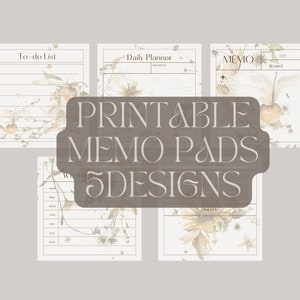 Coleção Summerfield | Papelaria para impressão | Conjunto de cartas para impressão | Páginas de notas | Floral | Bloco de notas | Notas adesivas