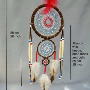 thumbnail image 2 of Traditional Cream & Ivory Faux Leather Dreamcatcher - 6x20cm 2 of 2