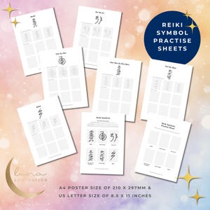 Reiki Symbole Zeichen-Übungsblätter. Ideal für Reiki-Praktiker & Reiki-Studenten. Wie zu zeichnen. Materialien zur Unterrichtsplanung für Lehrkräfte.