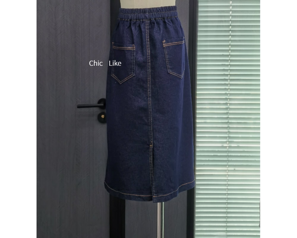 All-match Denim Skirts Are Thin, Big Pockets, Mid-length Women's Skirts, And A-line Skirts
