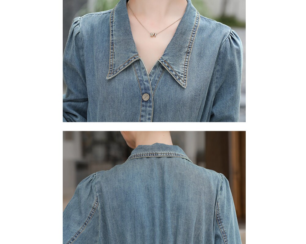 Women's Midi Dress with Shirt Collar and Side Pockets main image 0