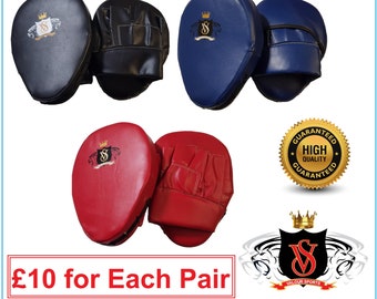 Boxing Focus Pads Hook and Jab Kick MMA Training Punching Gloves Curved Pair 