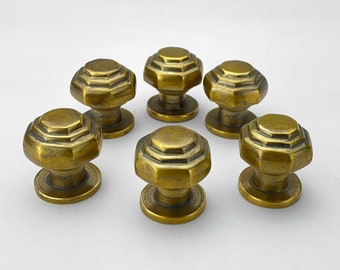 Antique Brass Octagonal Cabinet Knob