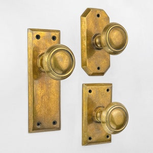 Antique Unlacquered Brass Regency Door Knobs