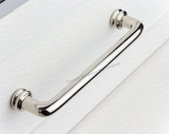 Solid Brass Button Handles - Polished Nickel