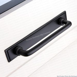 Solid Brass Button Pulls with Bevel Backplate - Black