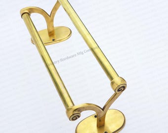 Bloom Double Brass Towel Bar Unlacquered Antique