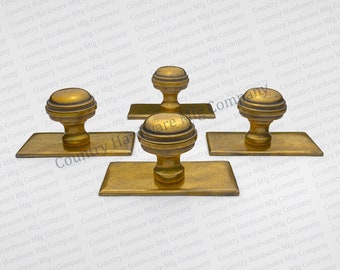 Unlacquered Solid Brass Cabinet Knob with Backplate