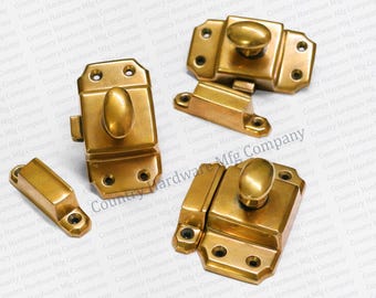 Antique Unlacquered Brass Regency Cabinet Latch
