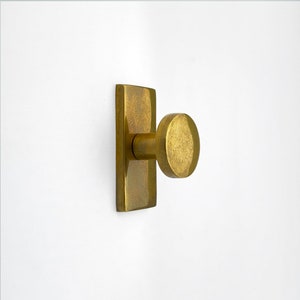 Unlacquered Antique Flat Knob with Rectangle Backplate image 4