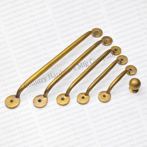 Unlacquered Antique Brass Bubble Handles
