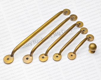 Unlacquered Antique Brass Bubble Handles