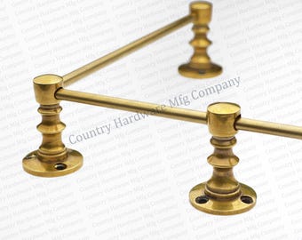 Antique Unlacquered Brass Regency Tipping Rail