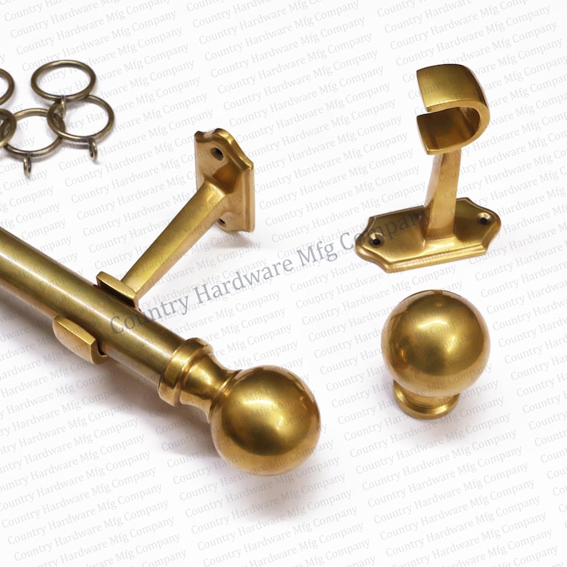 Ball Curtain Rod Unlacquered Antique Brass - Etsy