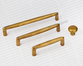 Antique Unlacquered Brass Vent Pulls