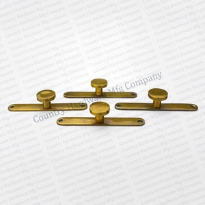 Antique Unlacquered Flat Knob with Long Backplate