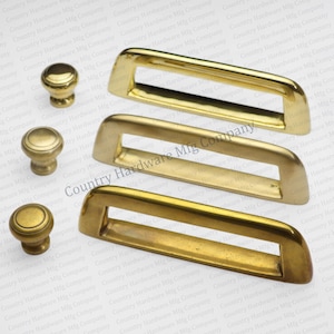Unlacquered Antique Brass Pocket Handles