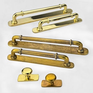 Unlacquered Antique Brass Edge Pulls