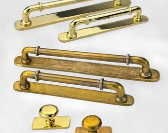 Unlacquered Antique Brass Edge Pulls