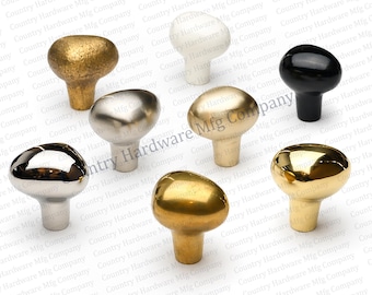 Unlacquered Brass Pebble Cabinet Knobs