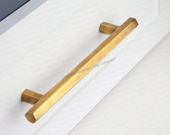 Unlacquered Antique Linear Brass Pulls