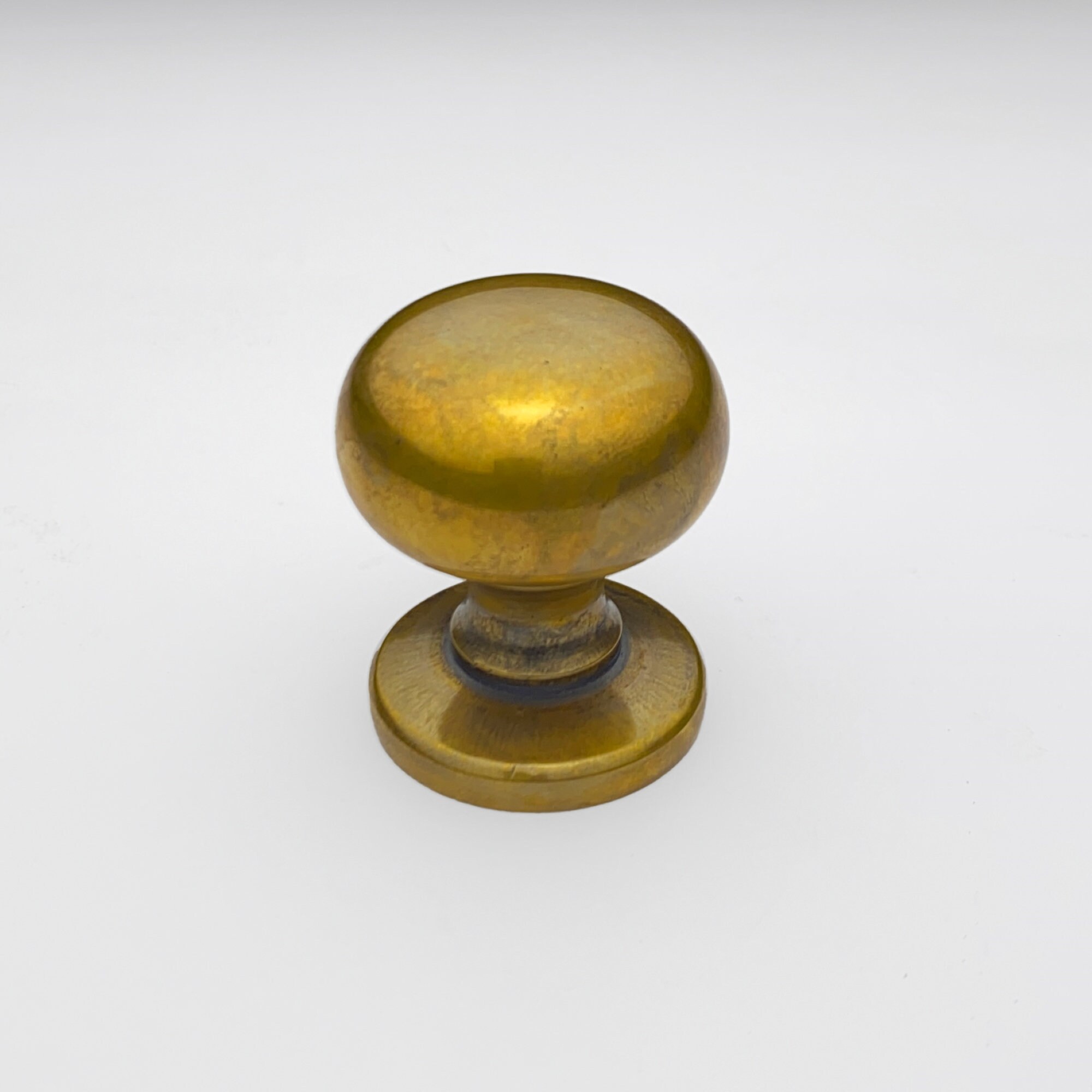 Unlacquered Antique Brass Knobs Solid Brass Hardware Etsy
