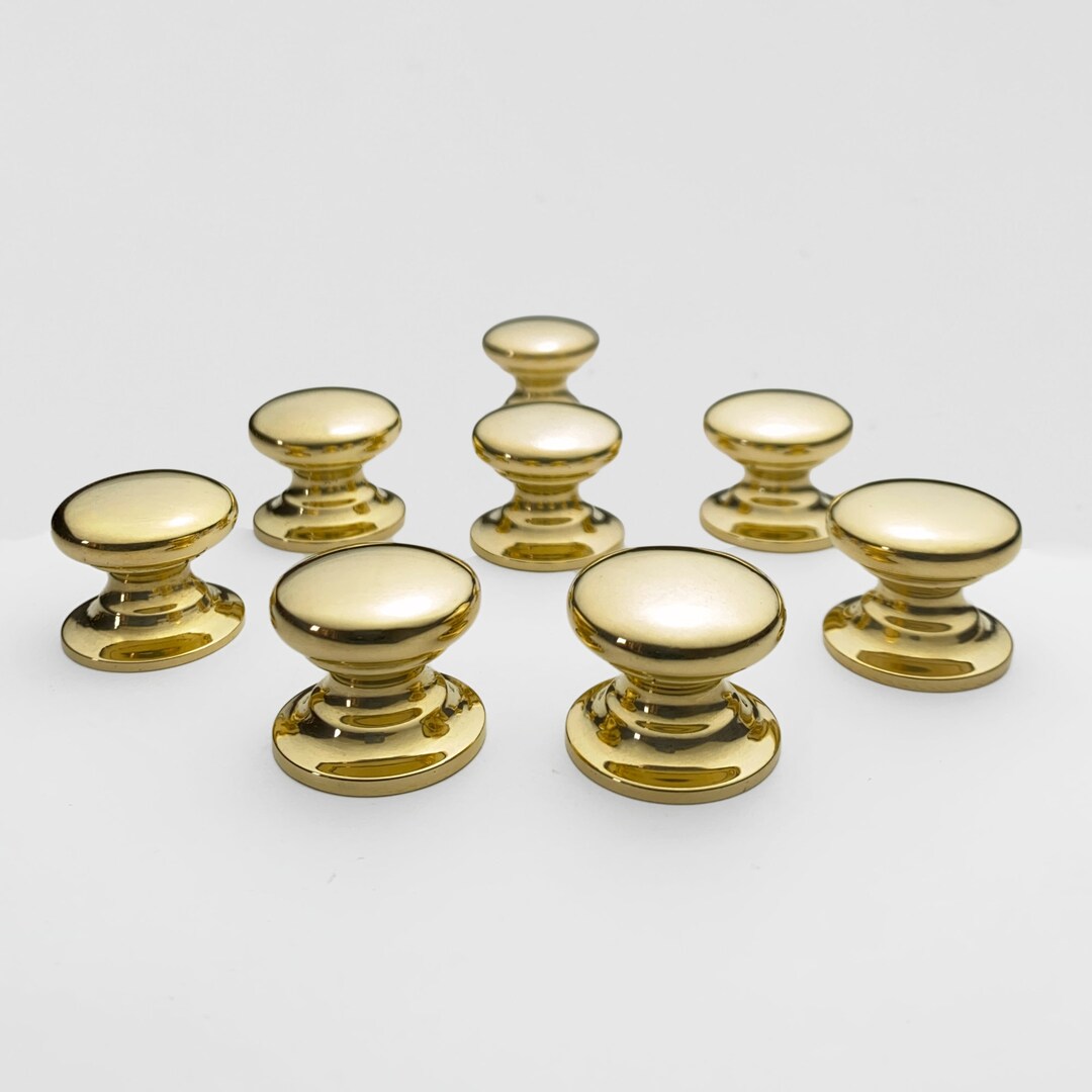 Unlacquered Small Knobs Solid Brass Cupboard Hardware Etsy