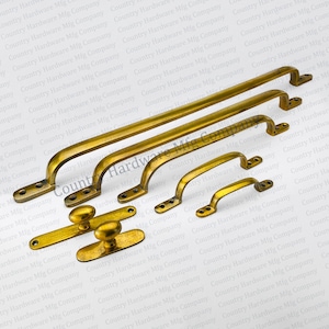 Antique Unlacquered Brass Sleek Handles