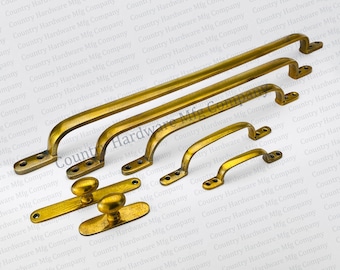 Antique Unlacquered Brass Sleek Handles